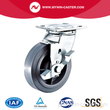 8 &quot;Heavy Duty Swivel TPR Industrial Caster με PP Core με πλευρικό φρένο